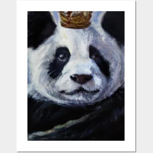 Panda with Crown Oil Painting Posters and Art